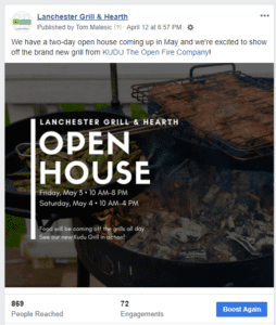 open house facebook post