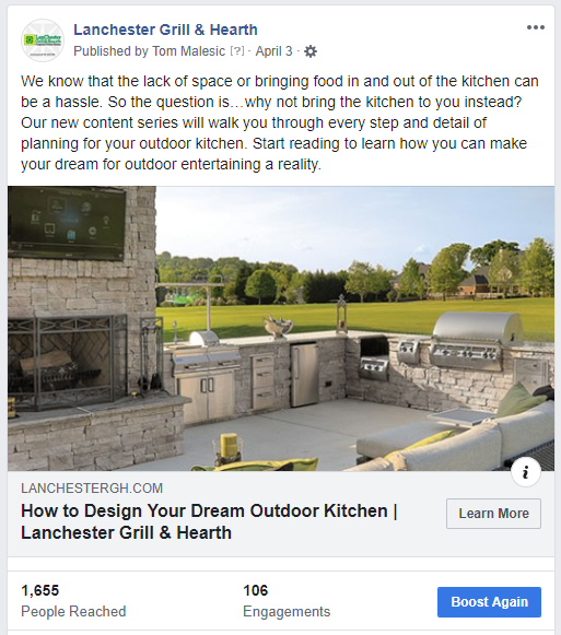 facebook post sample