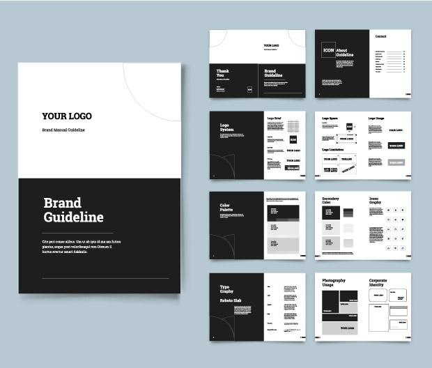 Brand Guideline Template Brand Style Guide Book Brochure Layout Brand Book Brand Manual