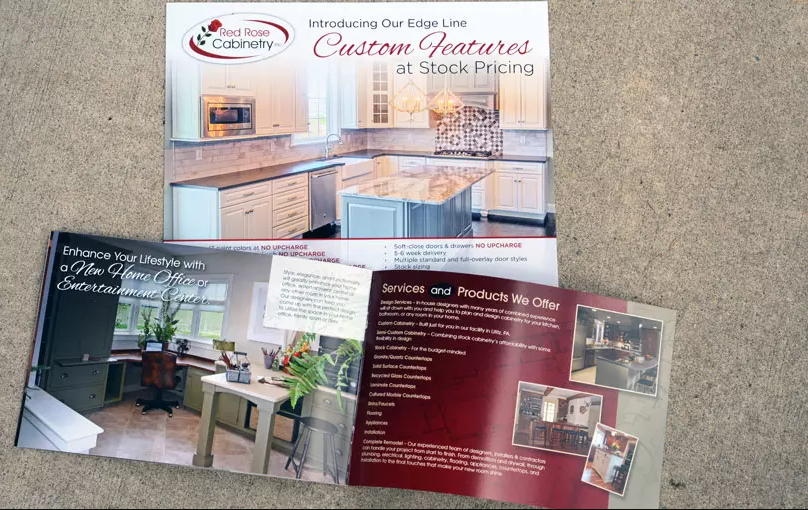red rose cabinetry print