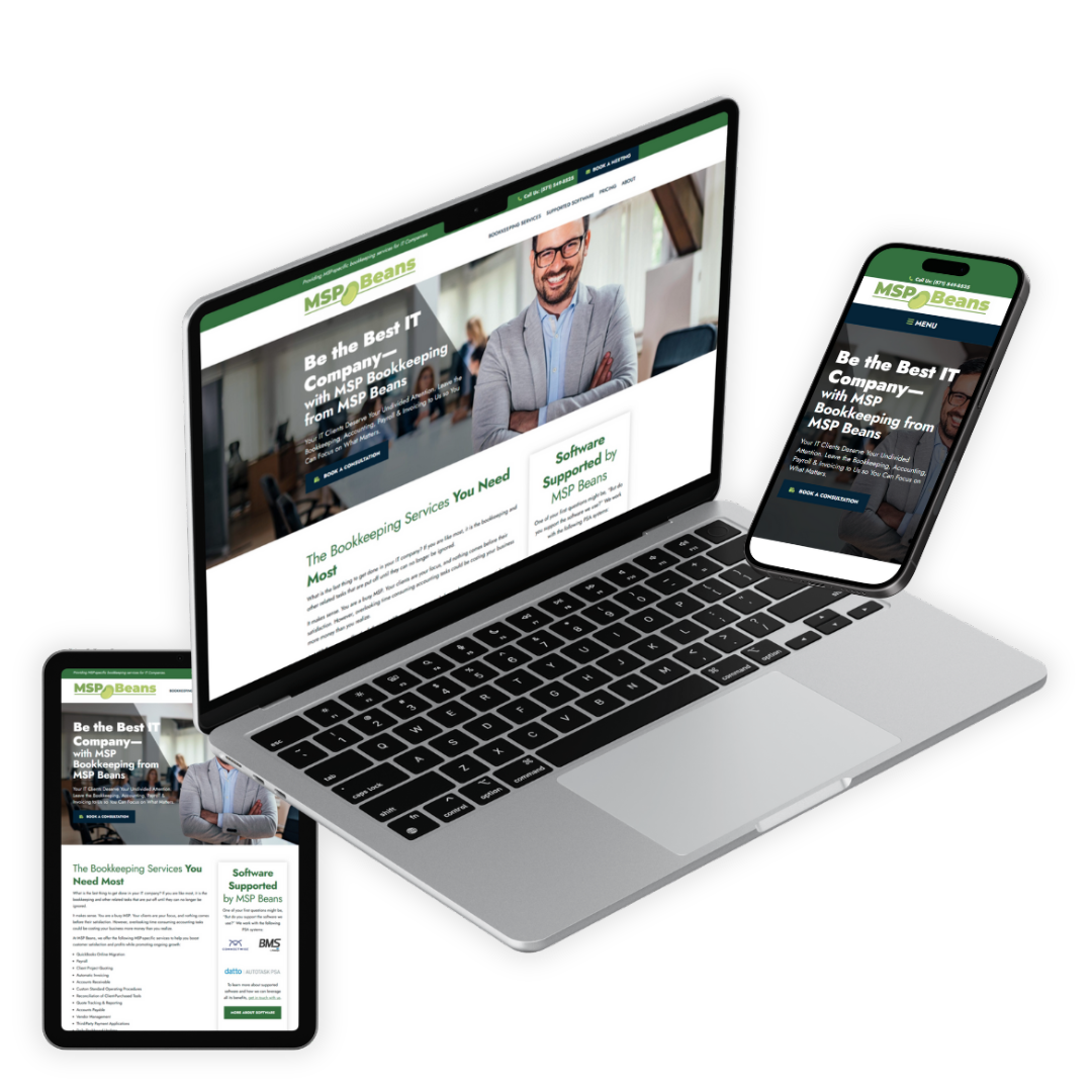 custom website design for MSP Beans