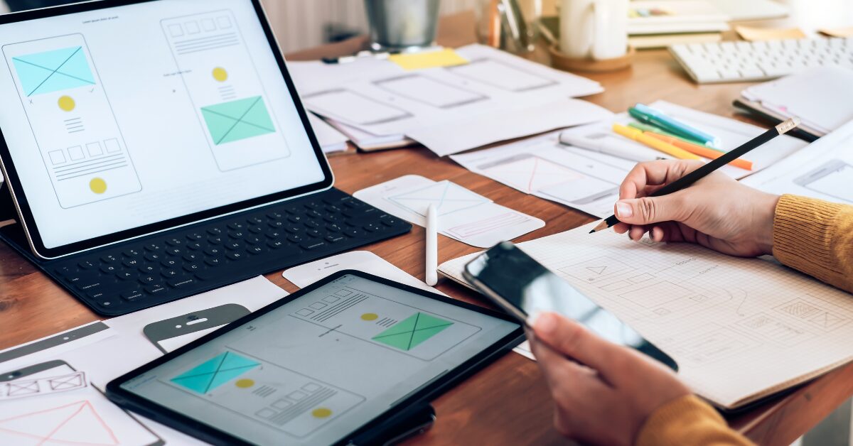 a designer building a mobile website